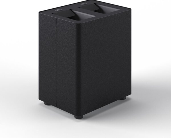 Pattumiera a 2 Scomparti Totale 16 L 33x25,5x39 cm con Contenitori Interni in Acciaio Verniciato Nero