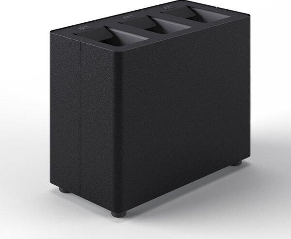 Pattumiera a 3 Scomparti Totale 24 L 48,5x25,5x39 cm con Contenitori Interni in Acciaio Verniciato Nero
