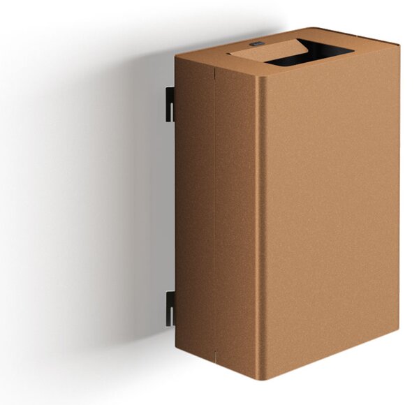 Pattumiera a Muro a 1 Scomparto da 35 L 39x25x56 cm con Contenitore Interno in Acciaio Verniciato Corten
