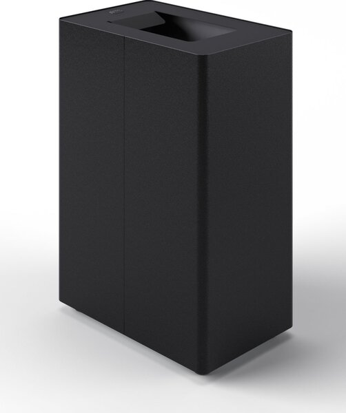 Pattumiera a 1 Scomparto da 45 L 44x28x63 cm con Contenitore Interno in Acciaio Verniciato Nero