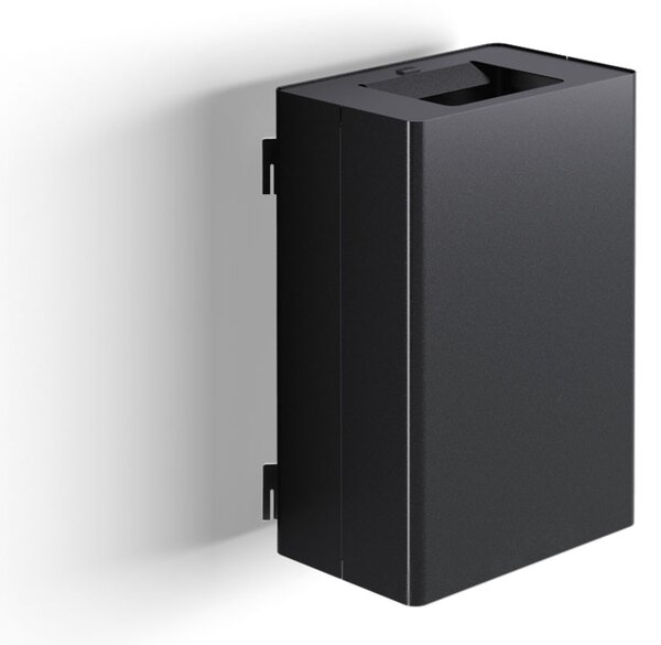 Pattumiera a Muro a 1 Scomparto da 35 L 39x25x56 cm con Contenitore Interno in Acciaio Verniciato Nero