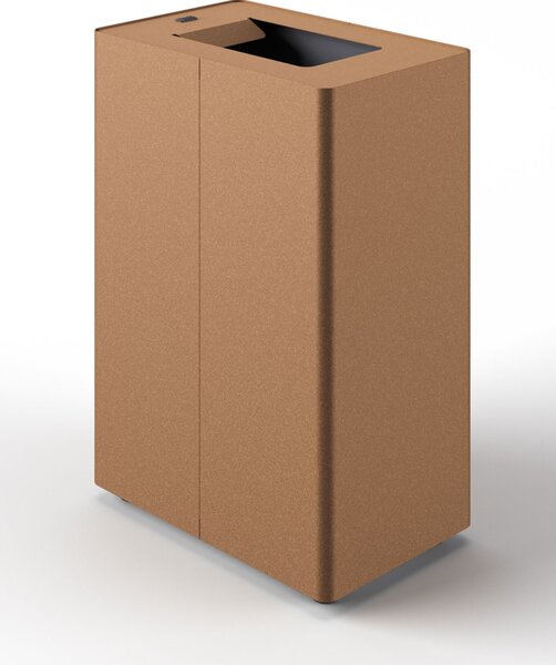 Pattumiera a 1 Scomparto da 45 L 44x28x63 cm con Contenitore Interno in Acciaio Verniciato Corten
