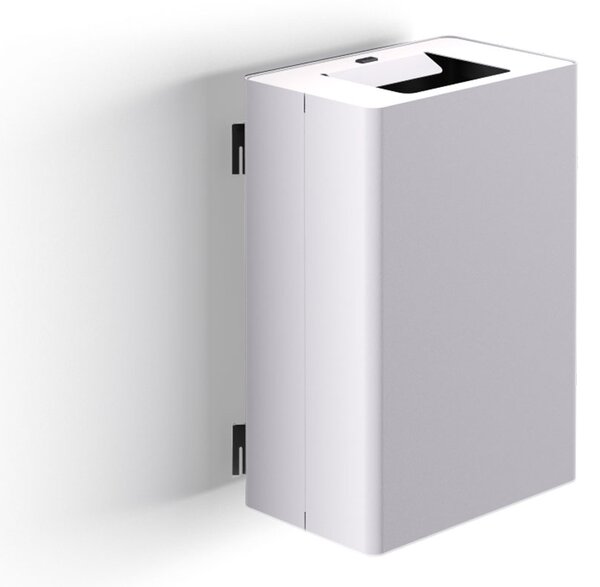 Pattumiera a Muro a 1 Scomparto da 35 L 39x25x56 cm con Contenitore Interno in Acciaio Verniciato Bianco