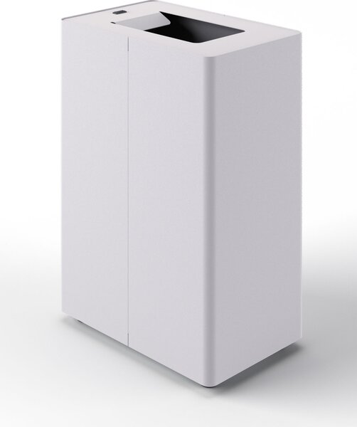 Pattumiera a 1 Scomparto da 45 L 44x28x63 cm con Contenitore Interno in Acciaio Verniciato Bianco