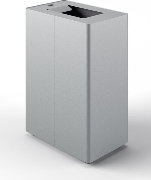 Pattumiera a 1 Scomparto da 45 L 44x28x63 cm con Contenitore Interno in Acciaio Verniciato Grigio