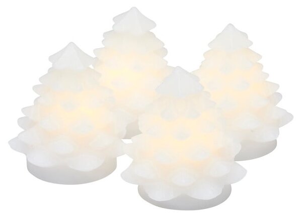 Decorazione natalizia luminosa bianca 4 pz ø 6,5 cm Carla – Sirius