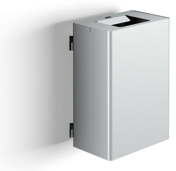 Pattumiera a Muro a 1 Scomparto da 35 L 39x25x56 cm con Contenitore Interno in Acciaio Verniciato Grigio