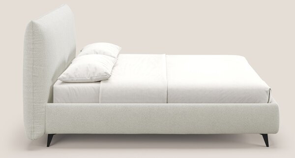 EROS letto imbottito in piuma con vano contenitore in pregiato e fresc