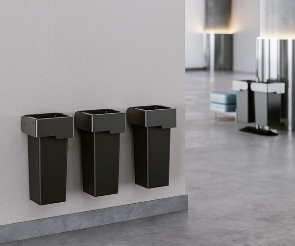 Pattumiera a Muro Contenitore da 73 L 41,5x41,5x73 cm Grigio Antracite