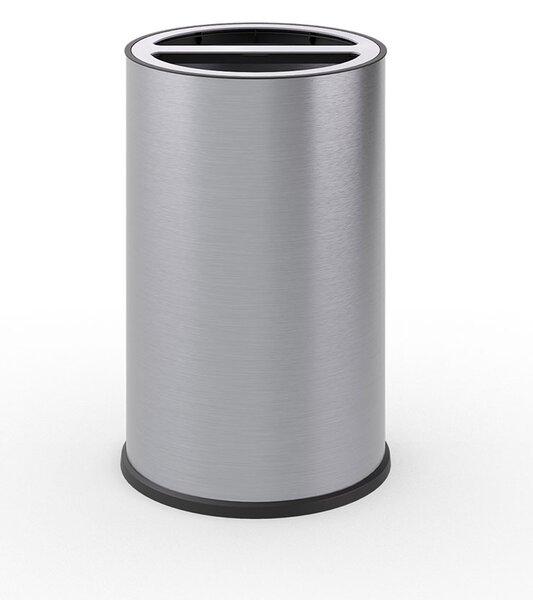 Pattumiera a Bidone Ø 45,5x70,5 cm 2 Scomparto da 50 L in Acciaio Inox Satinato