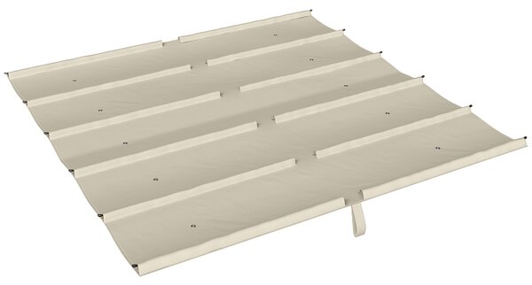 Telo per Pergola 288x298 cm con Fori di Drenaggio in Poliestere Traspirante UV30+ Beige
