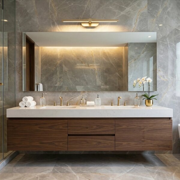 Applique da bagno LED APP1892-1W 40 cm BRUSH GOLD