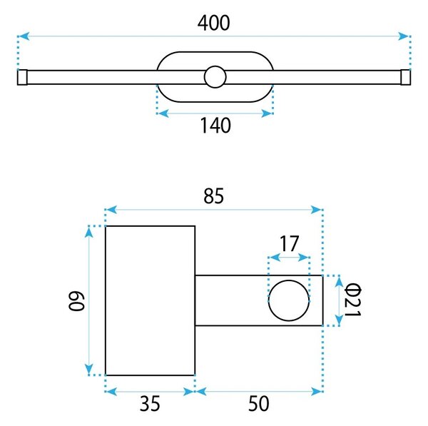 Applique da bagno LED APP1889-1W 40 cm GOLD