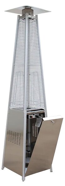 Stufa a Fungo a Gas Max 13kW Fiamma Viva Verticale 52x52x227 cm Pyramid Acciaio