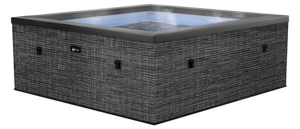 Piscina Spa Vasca Semi-Rigida 180x180x70 cm 6 Posti Riscaldamento Integrato Struttura in Schiuma NetSpa Celestia Grigio Screziato