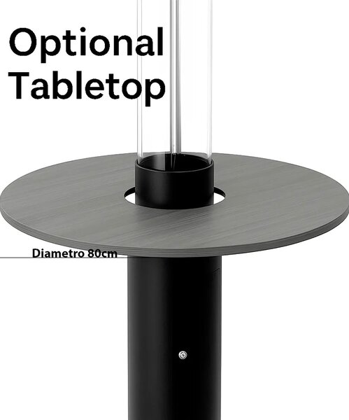 Tavolo Accessorio per Stufa a Fungo Lumea Ø80 cm Effetto Legno Grigio