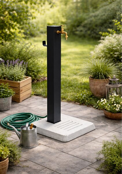 Fontana da Giardino con Base in Cemento 45x45x97 cm Antracite