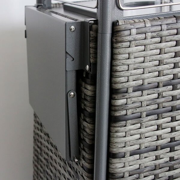 Tavolo Accessorio per Stufa a Fungo Pyramid 29,5x25 cm in Acciaio Grigio Rattan