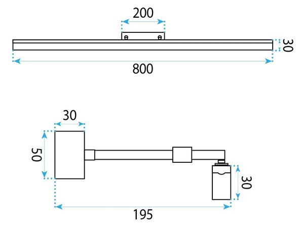 Applique da bagno LED APP1871-1W 80cm CHROME