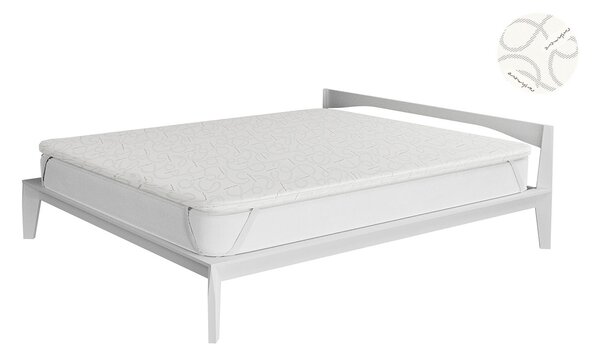 Topper Memory Con Fodera Matrimoniale 160x190 cm in Poliestere e Cashmere Bianco