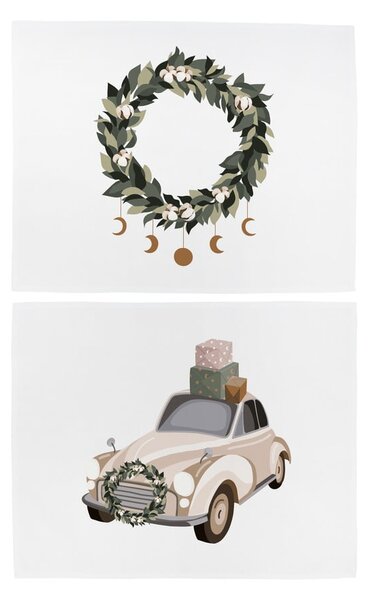 Tovagliette in set in tessuto a tema Natale 2 pz 35x47 cm Festive Car – Butter Kings
