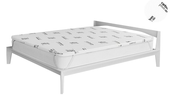 Topper Memory Con Fodera Matrimoniale 160x190 cm in Poliestere e Carbonio Bianco