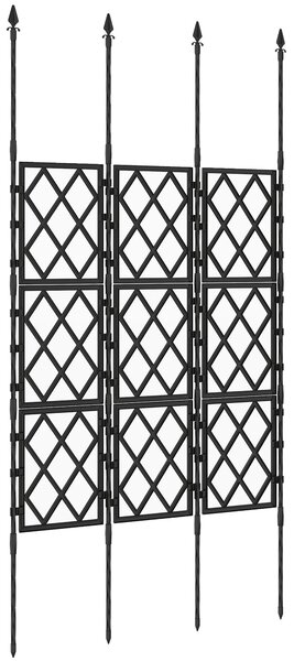 Graticcio per Rampicanti Pieghevole 85x2x197 cm da Esterno in Acciaio e PP Nero