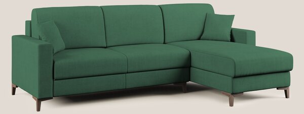 Kafka divano letto angolare in morbido tessuto impermeabile T02 verde