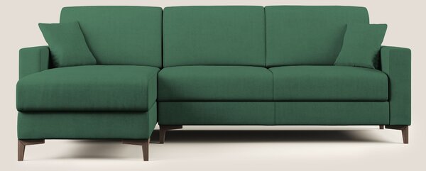 Kafka divano letto angolare in morbido tessuto impermeabile T02 verde