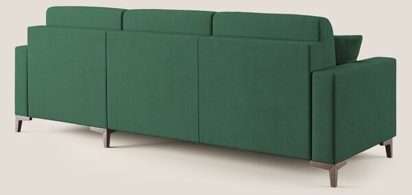 Kafka divano letto angolare in morbido tessuto impermeabile T02 verde