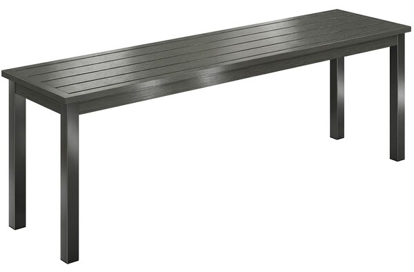 Panchina da Giardino 2 Posti 130x34x43 cm a Doghe Effetto Legno Struttura in Acciaio Grigio
