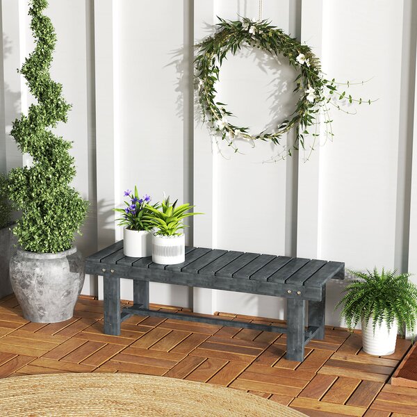 Panchina da Giardino a 2 Posti 110x38x35 cm Impermeabile in Legno di Abete Grigio