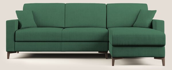 Kafka divano letto angolare in morbido tessuto impermeabile T02 verde