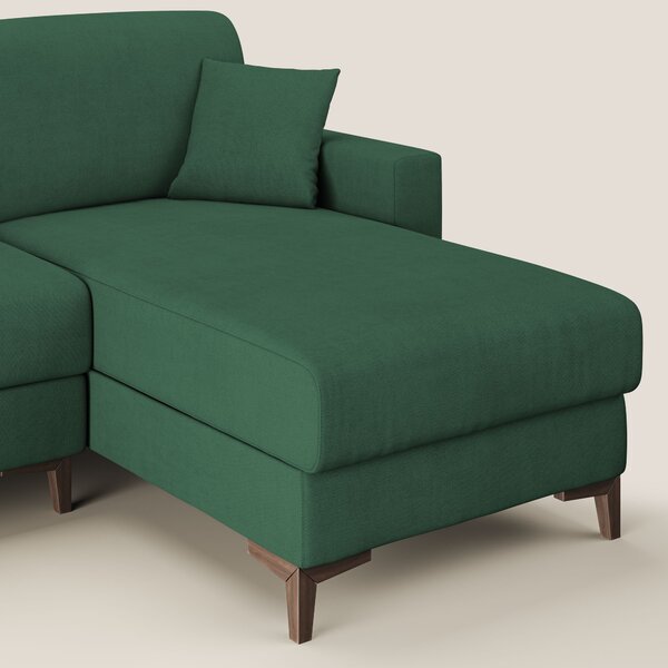 Kafka divano letto angolare in morbido tessuto impermeabile T02 verde