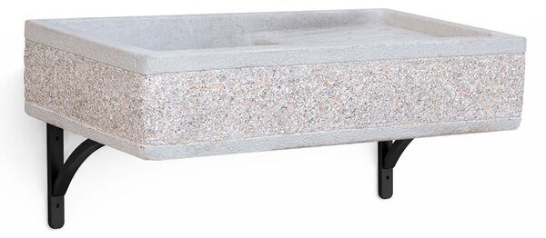 Coppia di Staffe Supporto per Lavello a Muro 36x24 cm in Ferro Verniciato Nero