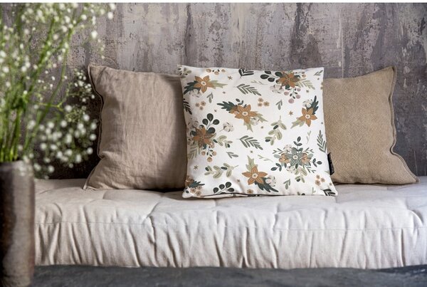 Federa decorativa a tema Natale 45x45 cm Festive Flowers – Butter Kings