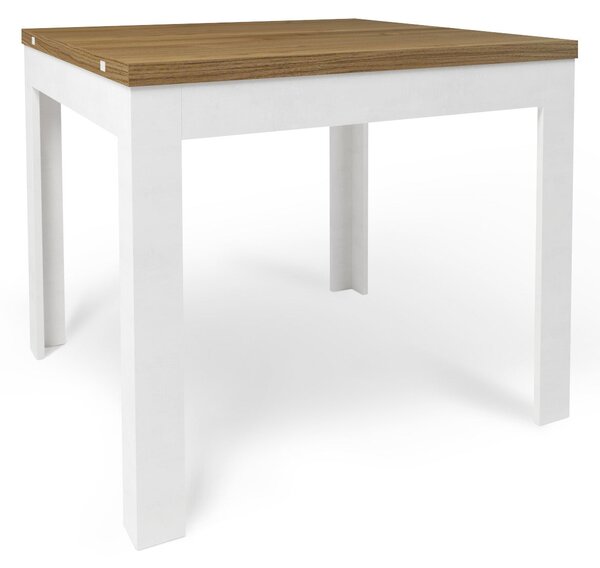 Tavolo Allungabile 90/180x90x75 cm Noce Stelvio e Ossido Bianco