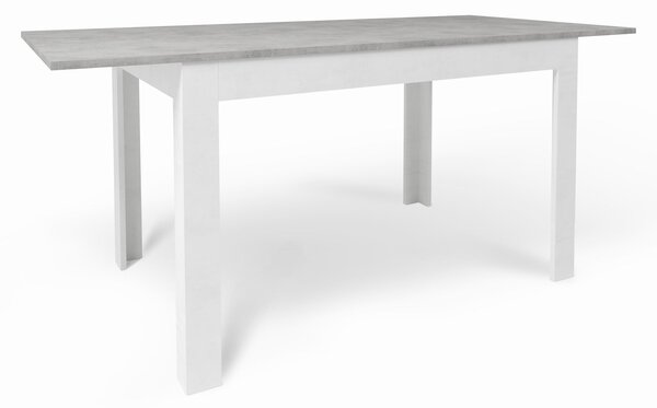 Tavolo Allungabile 120/170x80x75 cm Cemento e Ossido Bianco