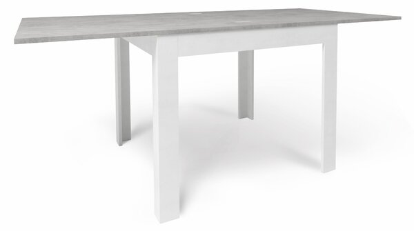 Tavolo Allungabile 90/180x90x75 cm Cemento e Ossido Bianco