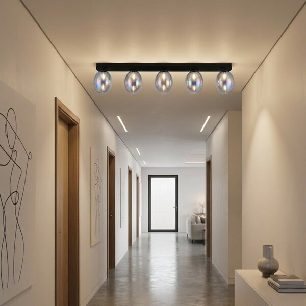 Plafoniera moderna illuminando uva g9 led pl uva 130+5xve uva metallo vetro - Illuminando