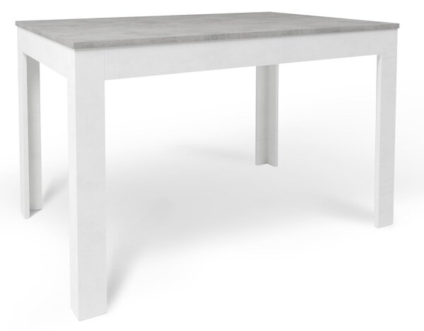 Tavolo Allungabile 120/170x80x75 cm Cemento e Ossido Bianco