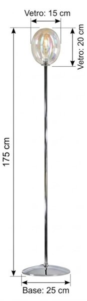 Piantana moderna illuminando uva g9 led te uva cr+ve uva metallo vetro - Illuminando