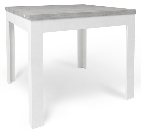 Tavolo Allungabile 90/180x90x75 cm Cemento e Ossido Bianco