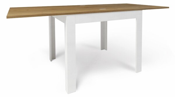Tavolo Allungabile 90/180x90x75 cm Noce Stelvio e Ossido Bianco