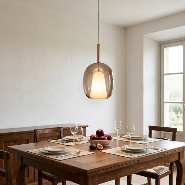 Lampadario classico perenz illumina rain 8253+6747 ob e27 led vetro metallo - Perenz