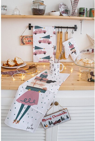 Asciugamani in cotone con motivo natalizio in set da 2 50x70 cm A Lots of Gifts - Butter Kings