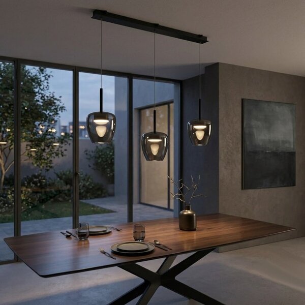 Lampadario moderno top light kylie 1236 3p + r60x4r3 ne gx53 led metallo vetro pirex - Top Light