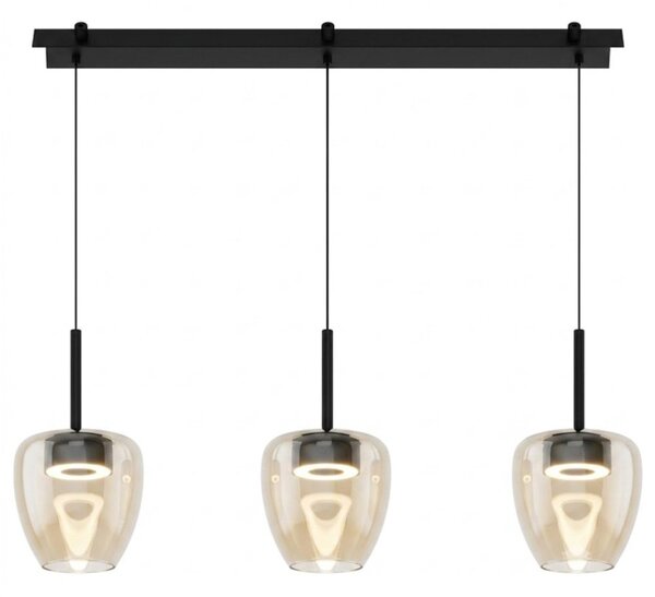 Lampadario moderno top light kylie 1236 3p + r60x4r3 ne gx53 led metallo vetro pirex - Top Light