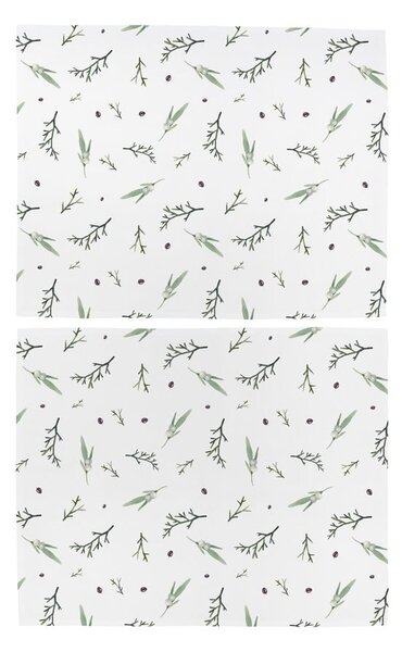 Tovagliette di stoffa con motivo natalizio in set da 2 35x45 cm Delicate Green - Butter Kings