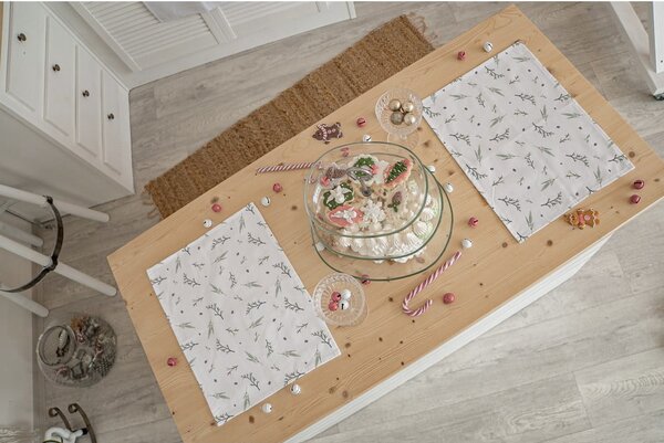 Tovagliette di stoffa con motivo natalizio in set da 2 35x45 cm Delicate Green - Butter Kings